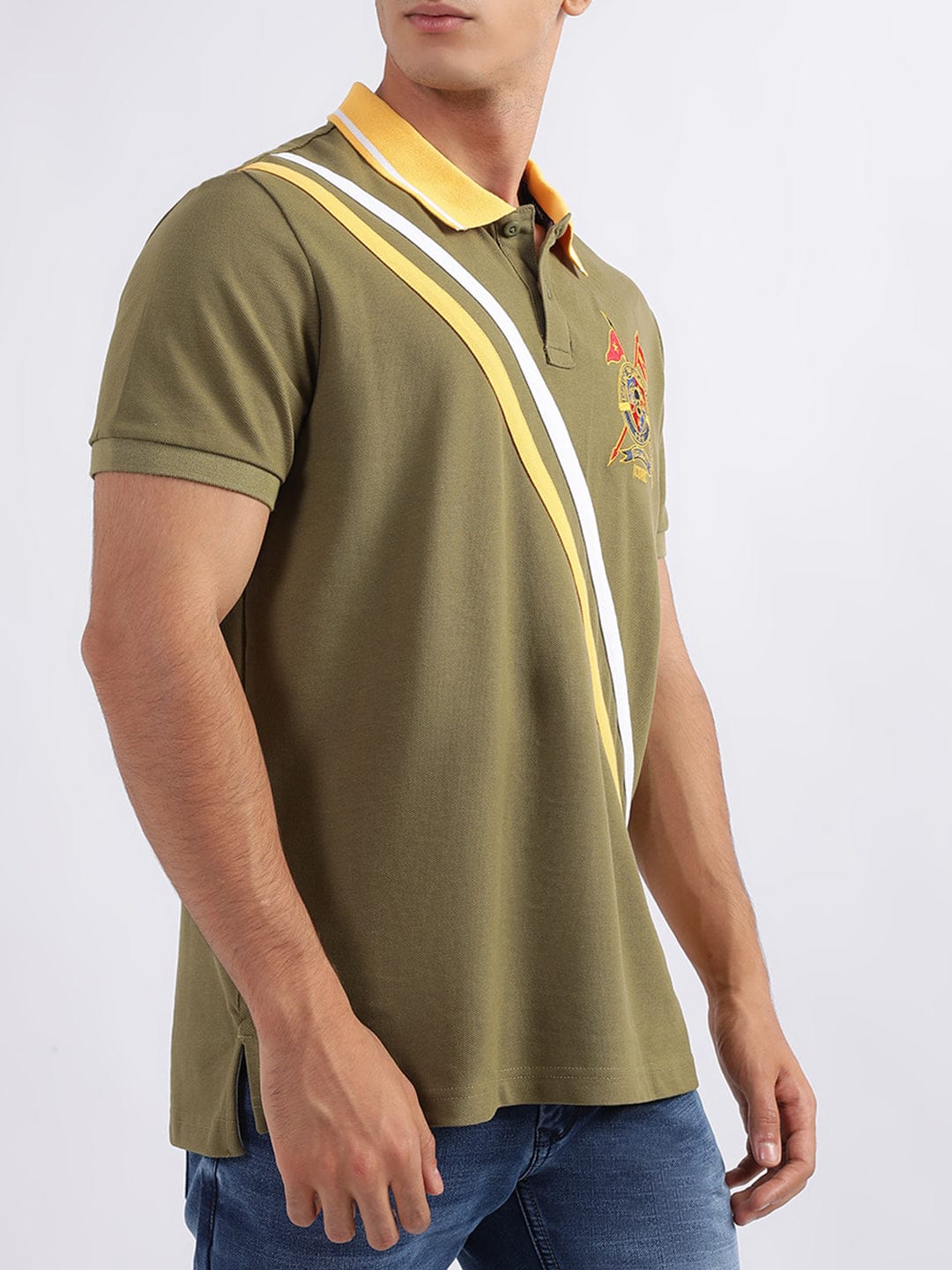 Iconic Men Green Polo Tshirt