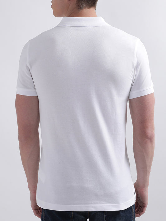 Gant White Original Slim Fit Pique Polo T-Shirt