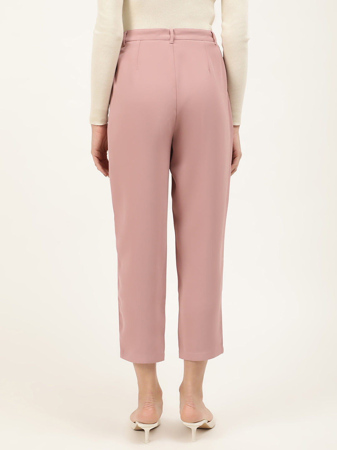Centre Stage Women Pink Solid Regular Fit Trouser