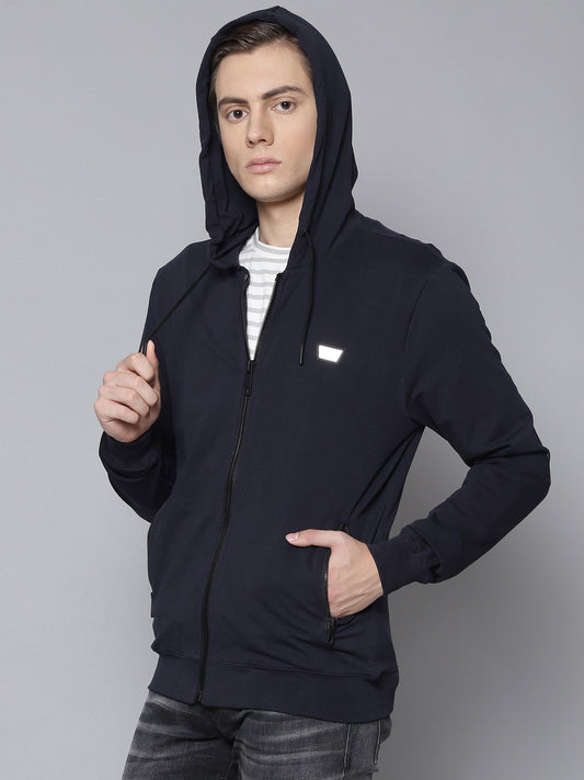 Antony Morato Men Blue Solid Hooded Sweatshirt