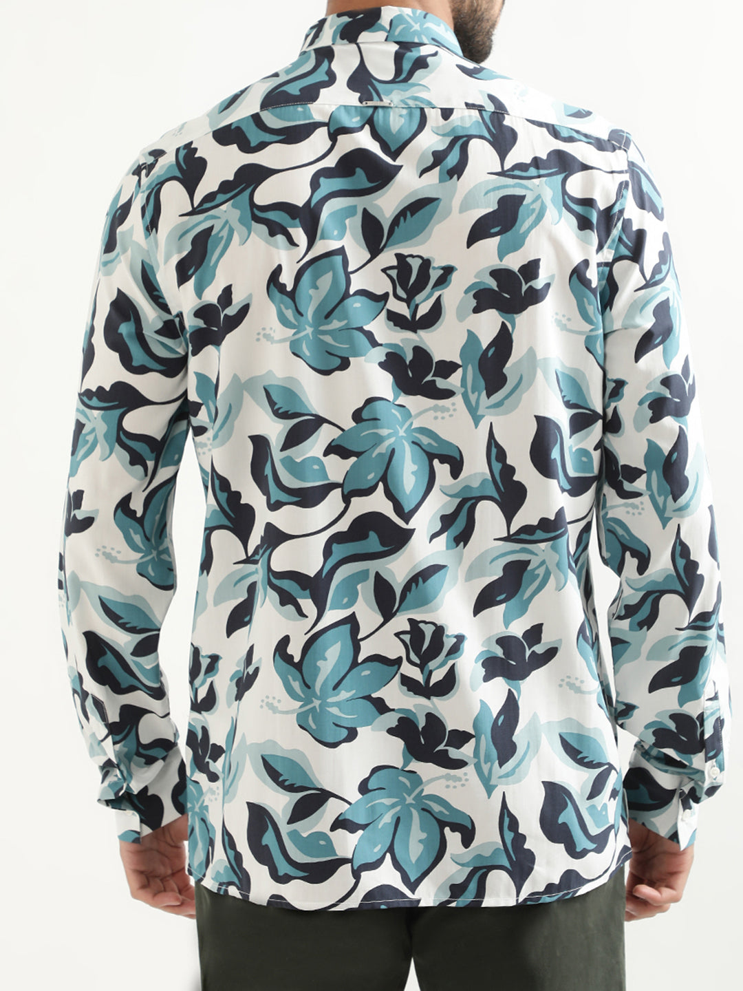 Antony Morato Floral Printed Spread Collar Cotton Casual Shirt