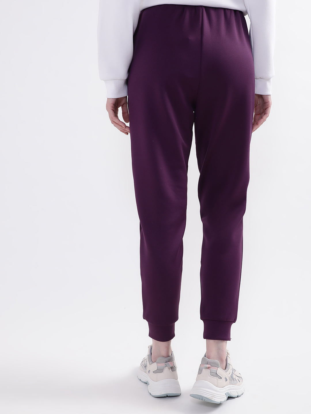 Elle Women Purple Solid Regular Fit Sweatpant