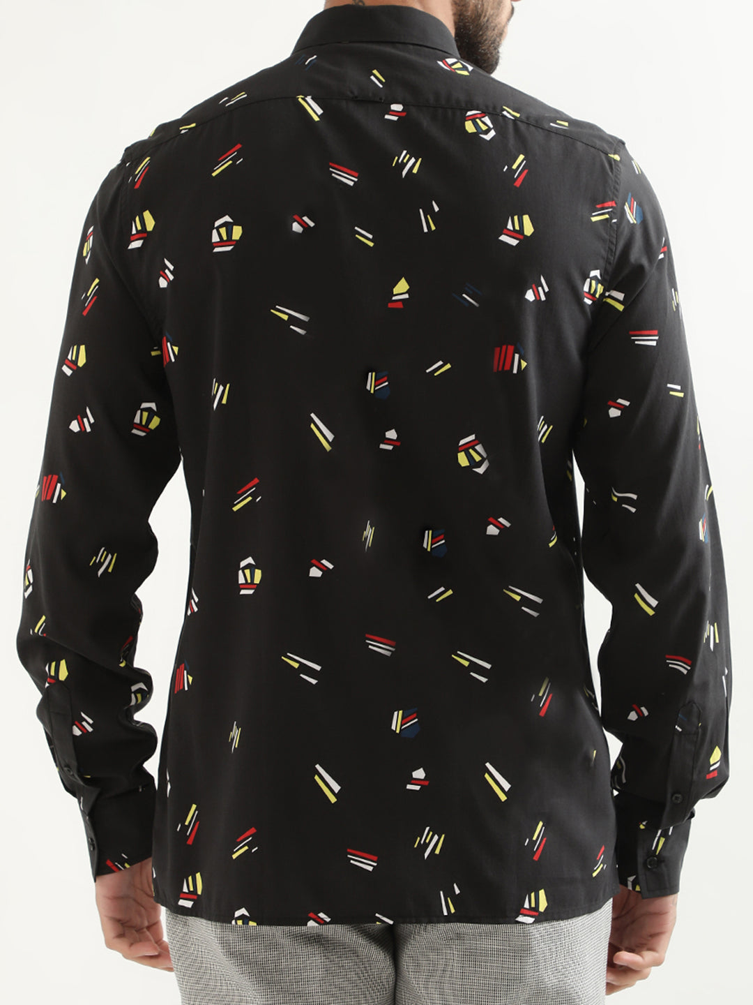 Antony Morato Printed Spread Collar Cotton Casual Shirt