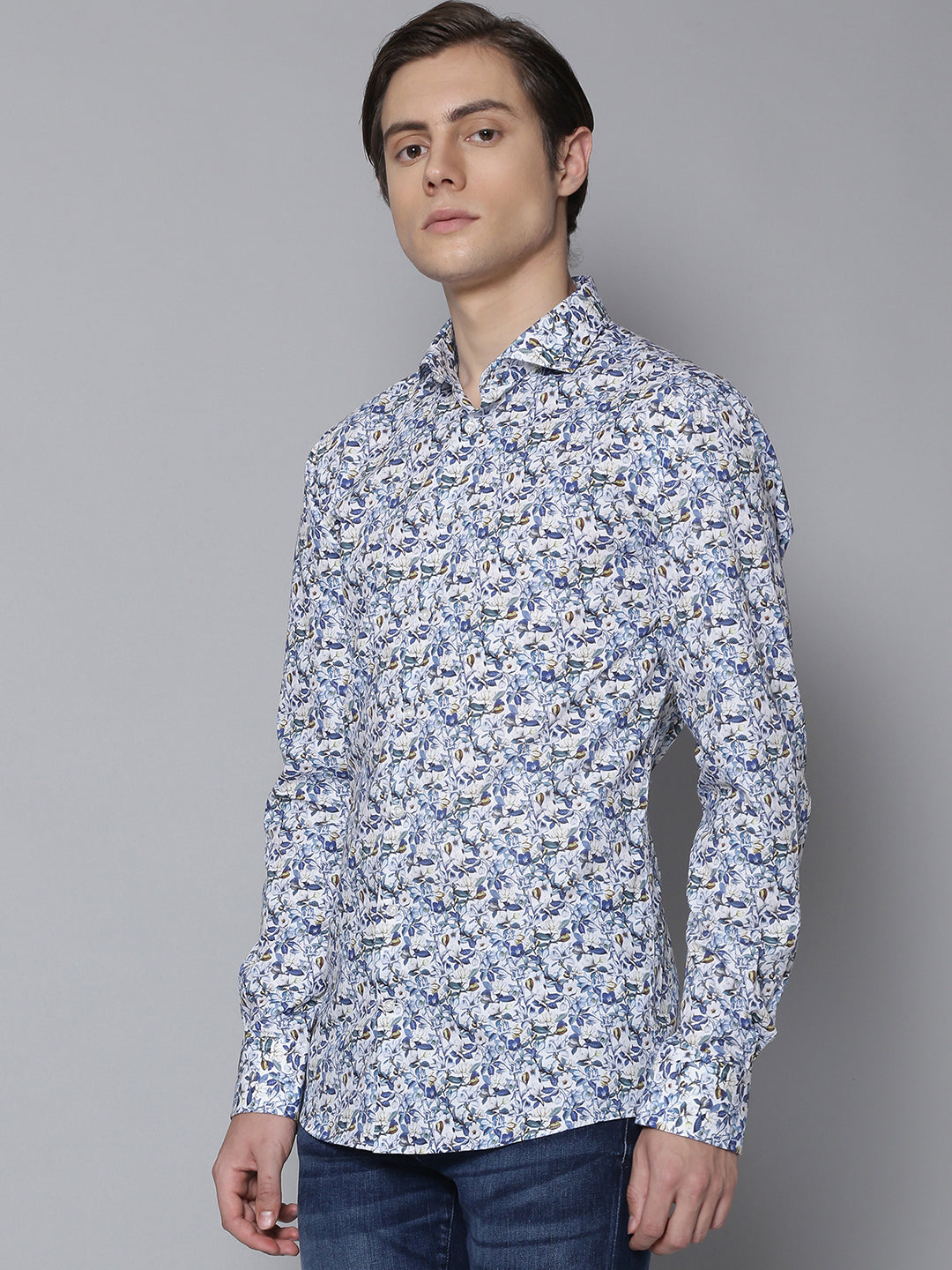 Bruun & Stengade Men White Printed Collar Shirt