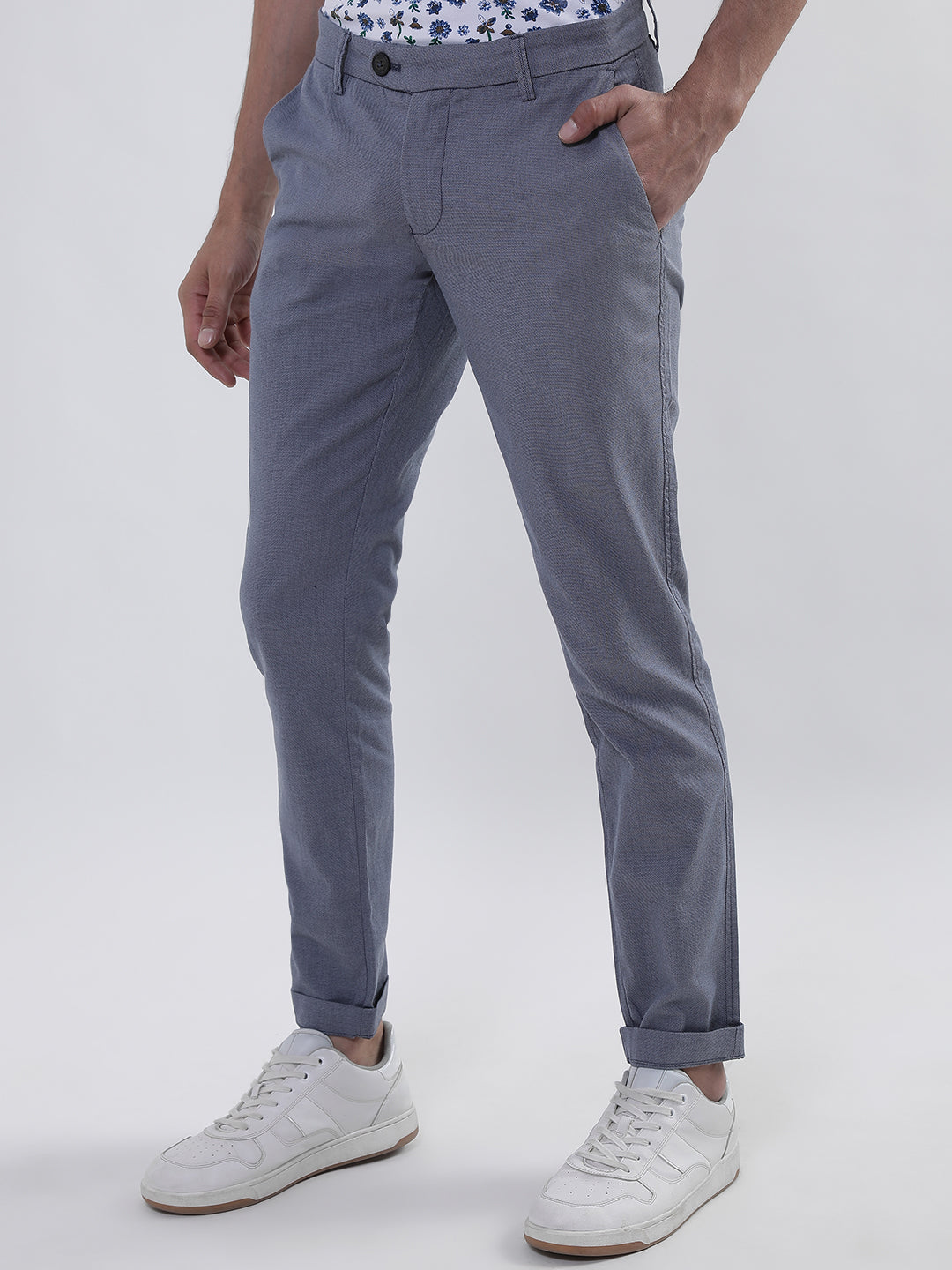 Bruun & Stengade Men Blue Solid Slim Fit Trouser