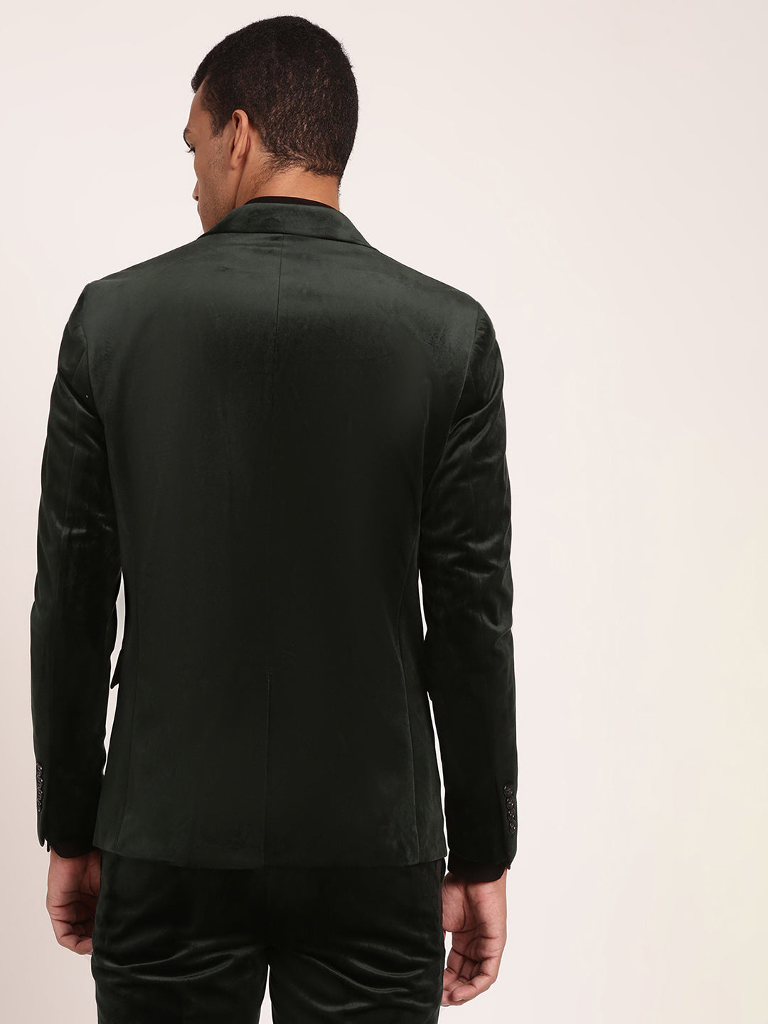 Lindbergh Men Green Solid Collar Blazer