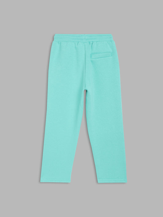 Elle Kids Girls Green Solid Straight Fit Sweatpant