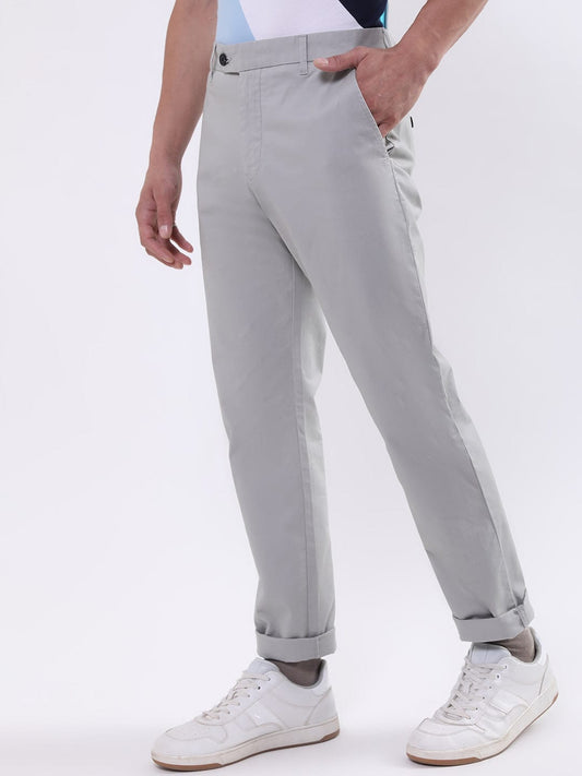 Iconic Men Grey Slim Fit Trouser
