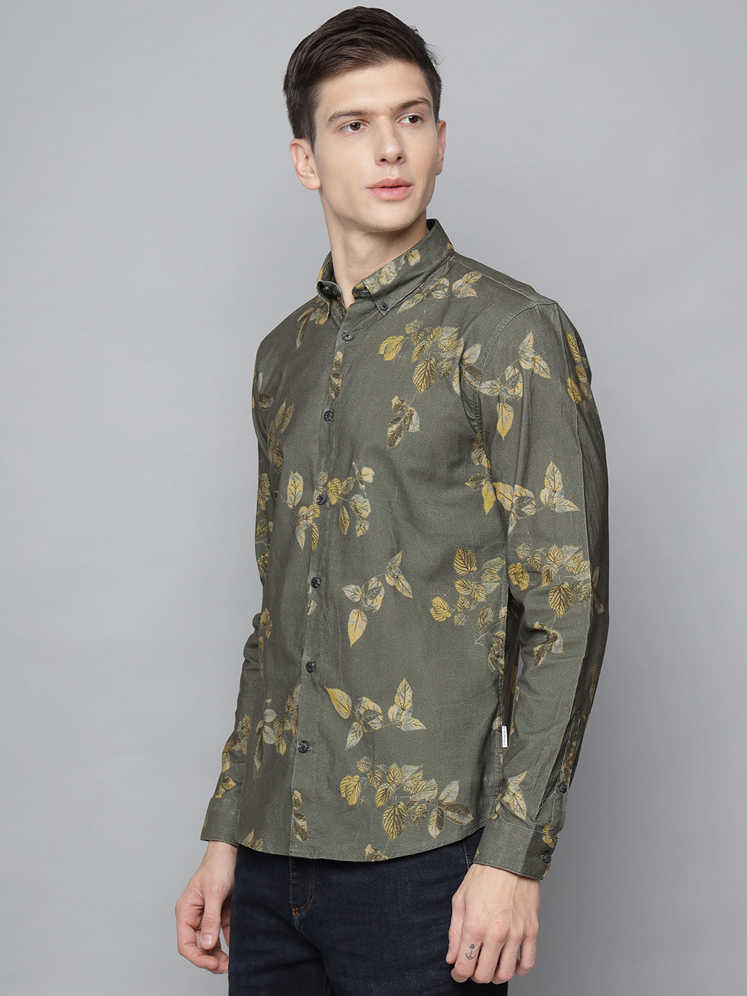 Lindbergh Army Fashion Printed Slim Fit Shirt