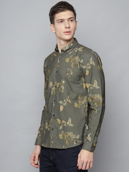 Lindbergh Army Fashion Printed Slim Fit Shirt