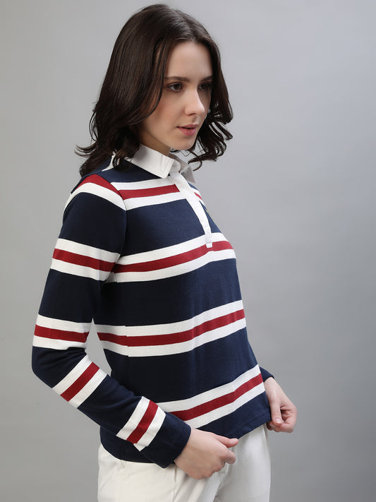 Iconic Multi Fashion Stripes Regular Fit Polo T-Shirt