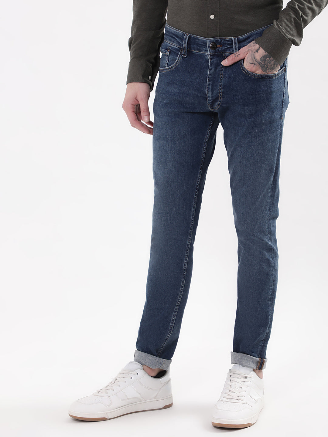 Matinique Men Blue Solid Regular Fit Jeans