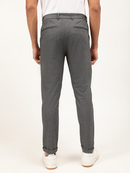 Lindbergh Men Black Printed Slim Fit Trouser