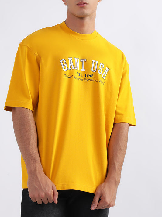 Gant Yellow Logo Relaxed Fit T-Shirt