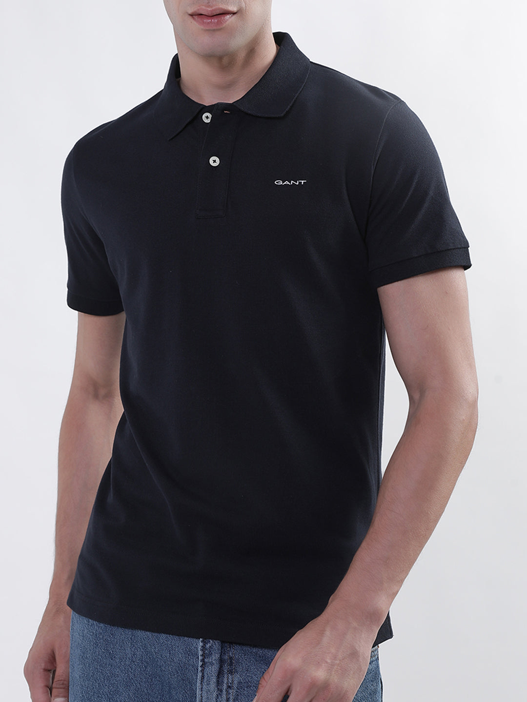 Gant Black Regular Fit Polo T-Shirt