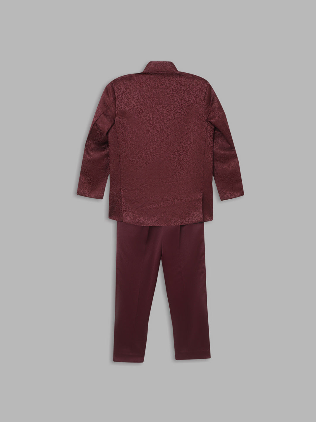 Blue Giraffe Boys Red Solid Collar Bandi Set