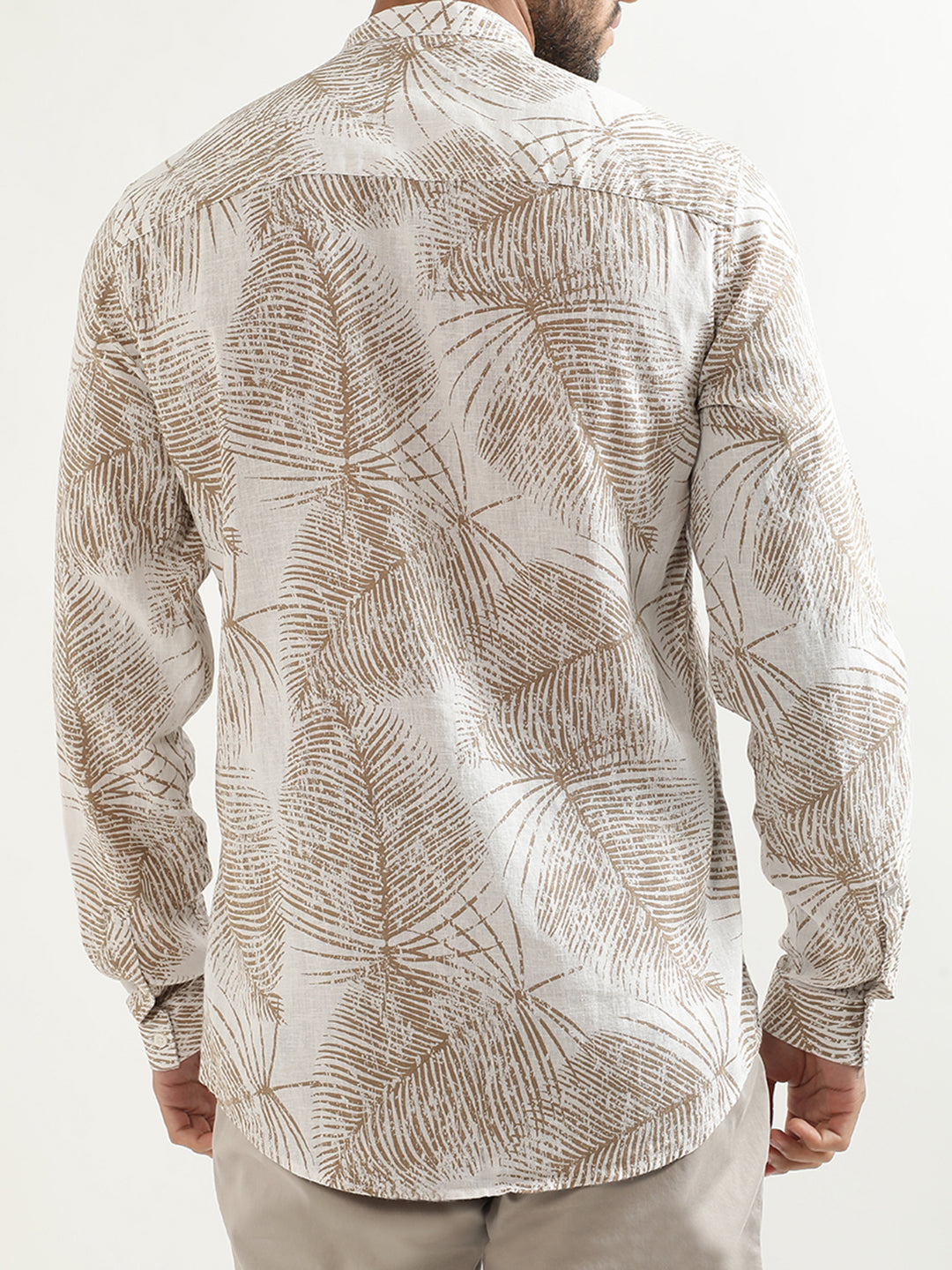 Antony Morato Beige Printed Slim Fit Shirt