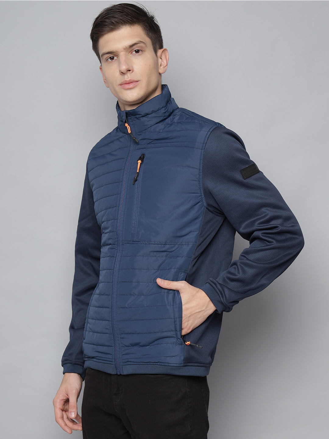 Lindbergh Men Navy Solid Collar Jacket