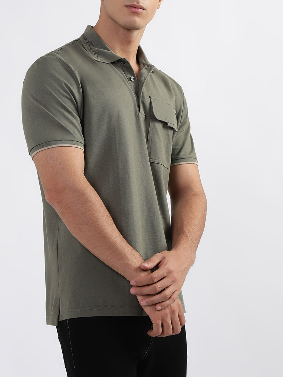 Antony Morato Sage Green Fashion Regular Fit Polo T-Shirt