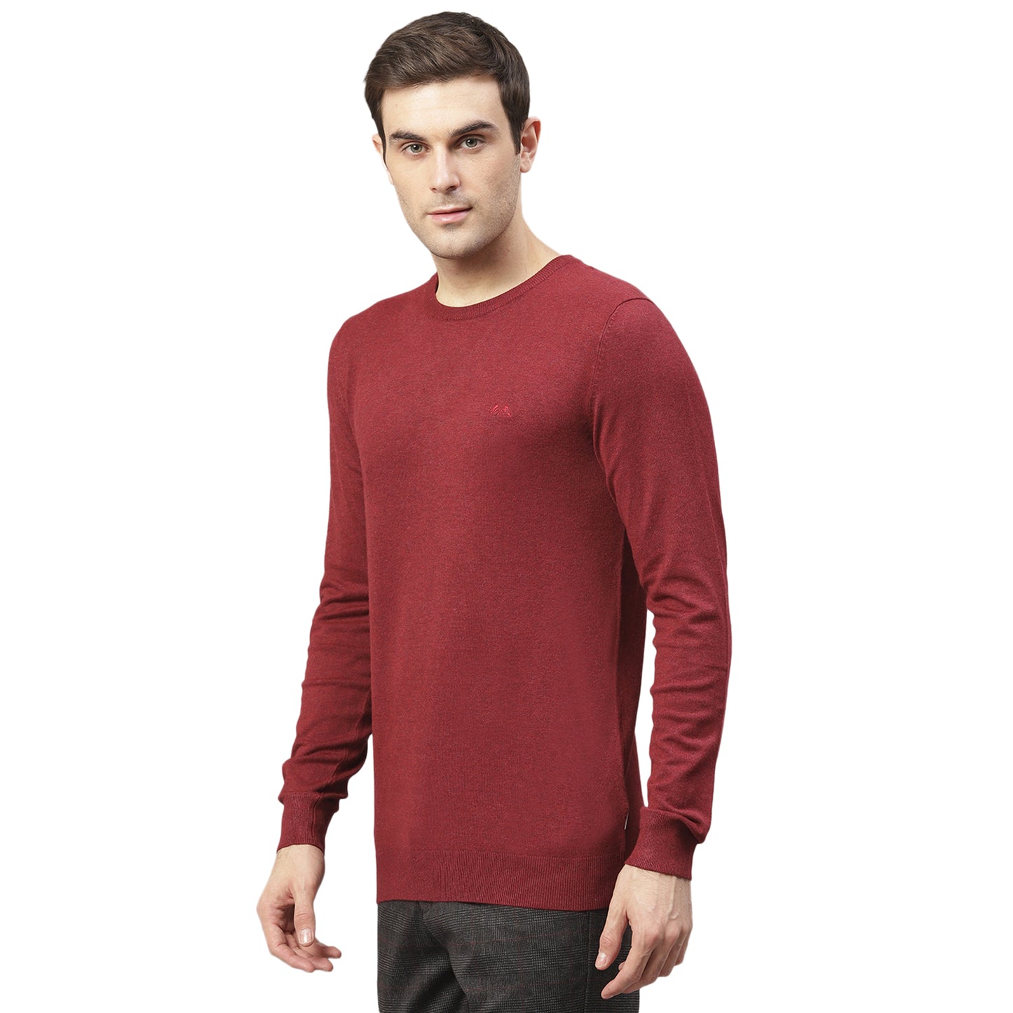 Lindbergh Men Red Solid Round Neck Sweater