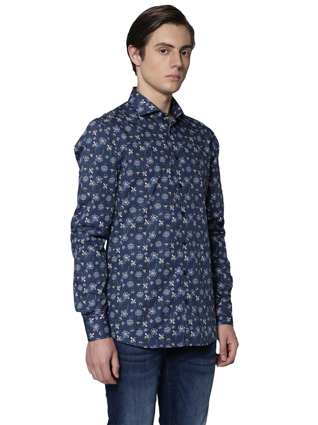 Bruun & Stengade Men Blue Printed Collar Shirt