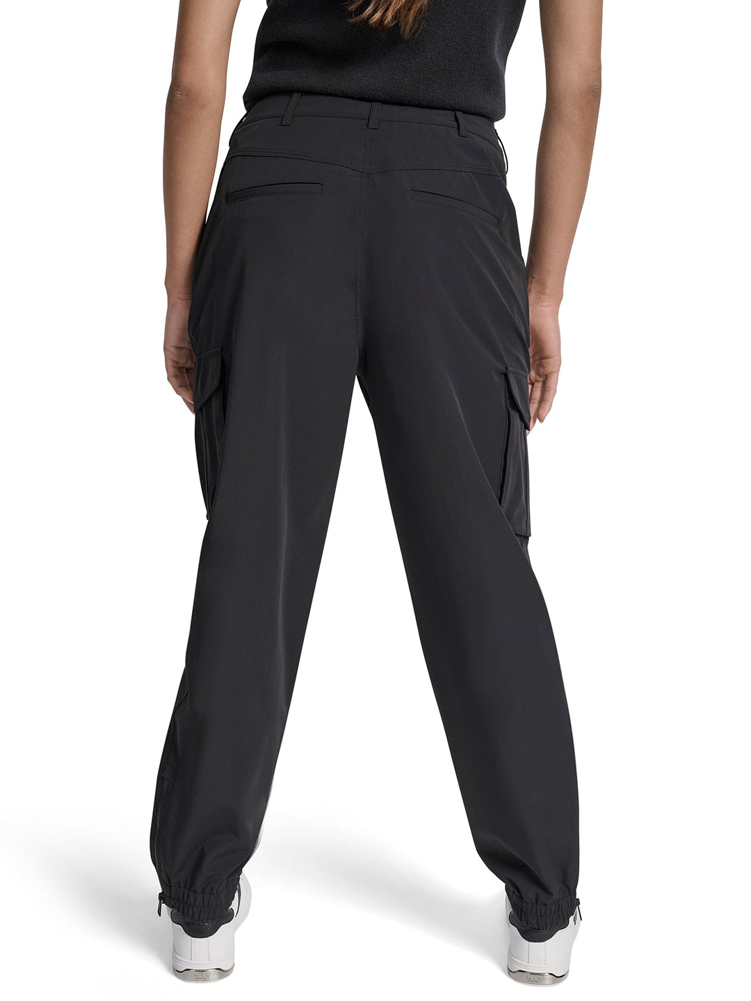 DKNY Womens Black Nylon Solid Trouser