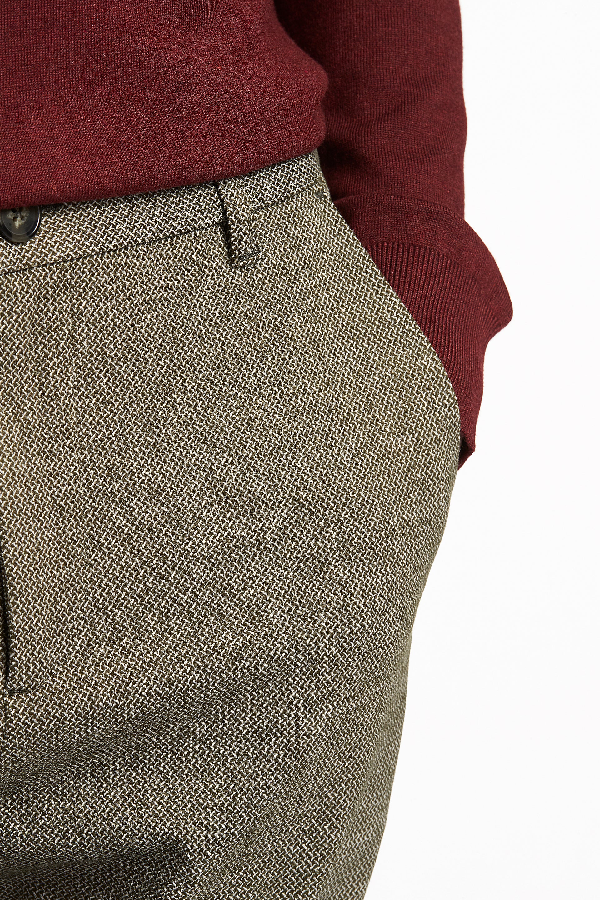 Lindbergh Men Green Printed Slim Fit Trouser