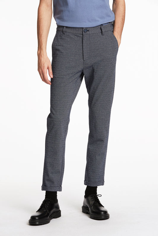 Lindbergh Men Blue Printed Slim Fit Trouser