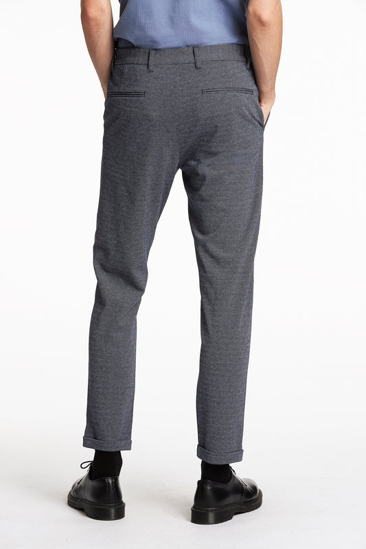 Lindbergh Men Blue Printed Slim Fit Trouser