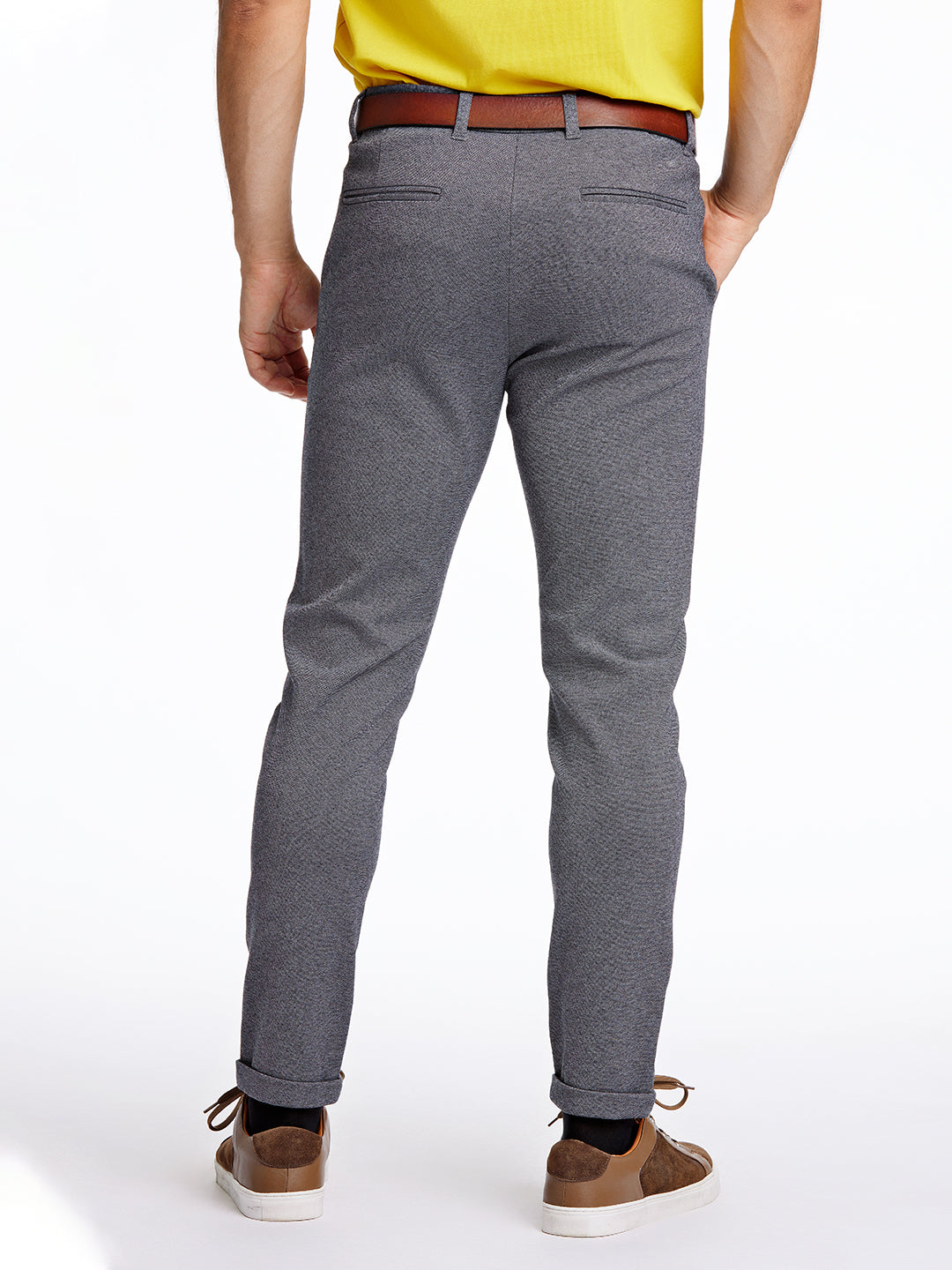 Lindbergh Men Grey Solid Slim Fit Trouser