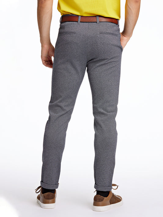 Lindbergh Men Grey Solid Slim Fit Trouser