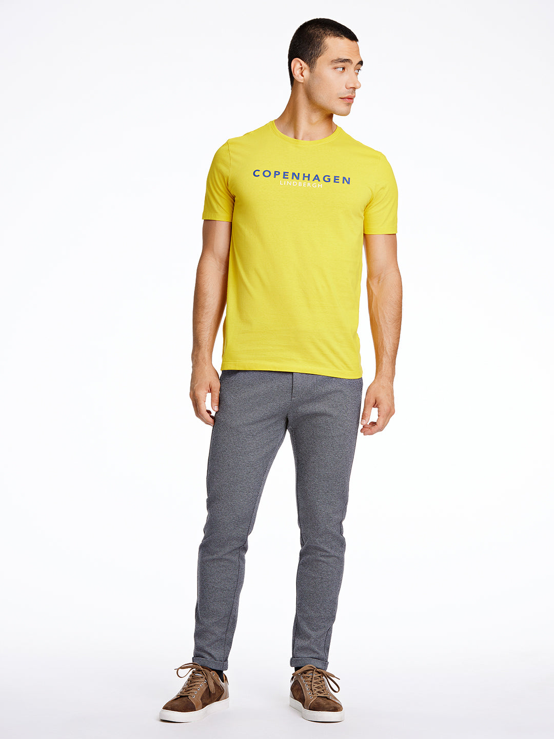 Lindbergh Men Grey Solid Slim Fit Trouser