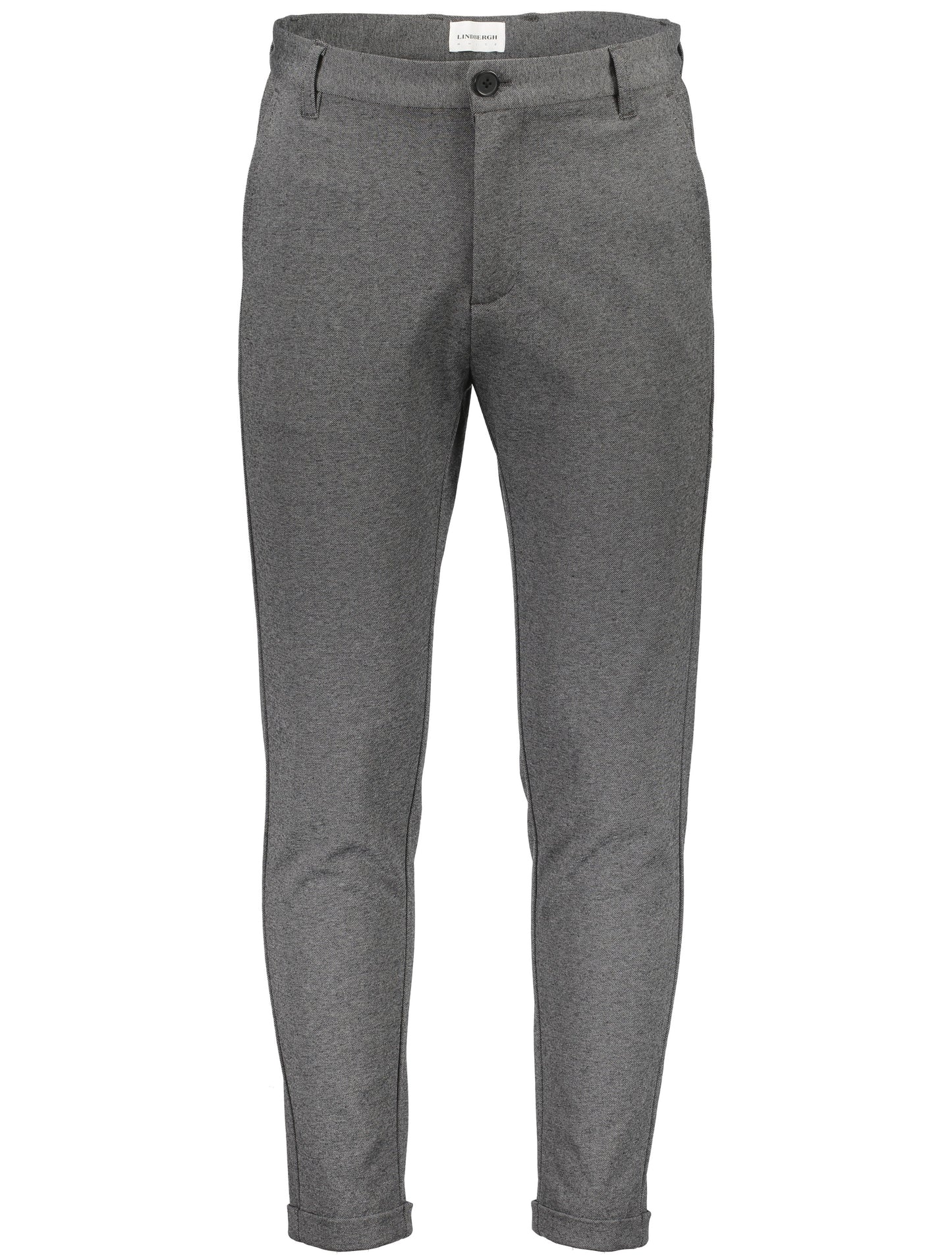 Lindbergh Men Grey Solid Slim Fit Trouser