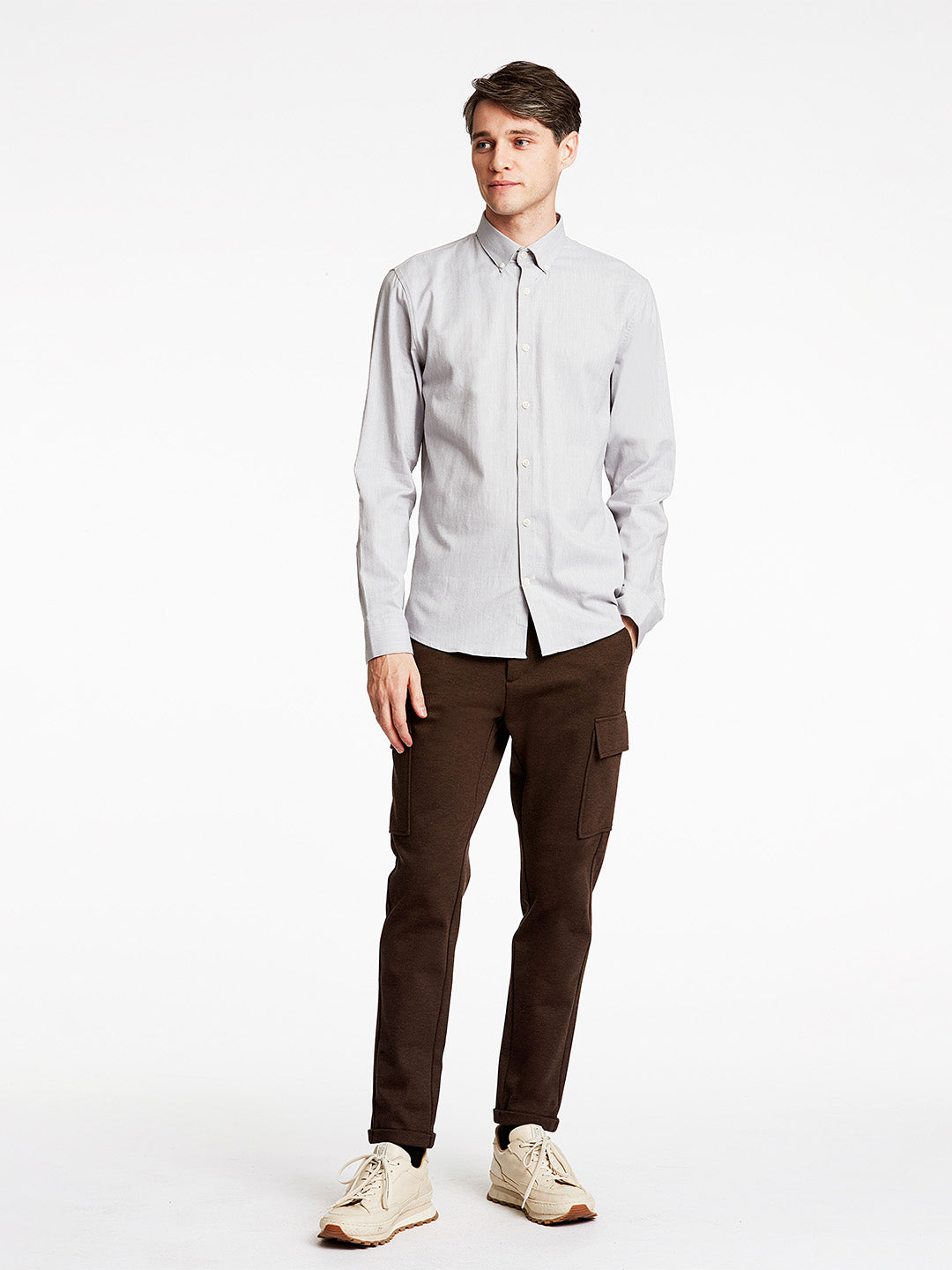 Lindbergh Grey Striped Slim Fit Shirt