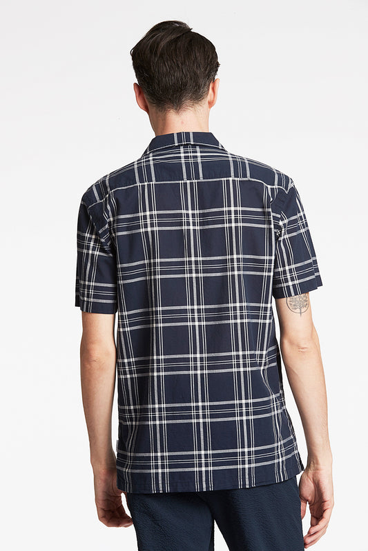 Lindbergh Men Checks Resort Collar Shirt