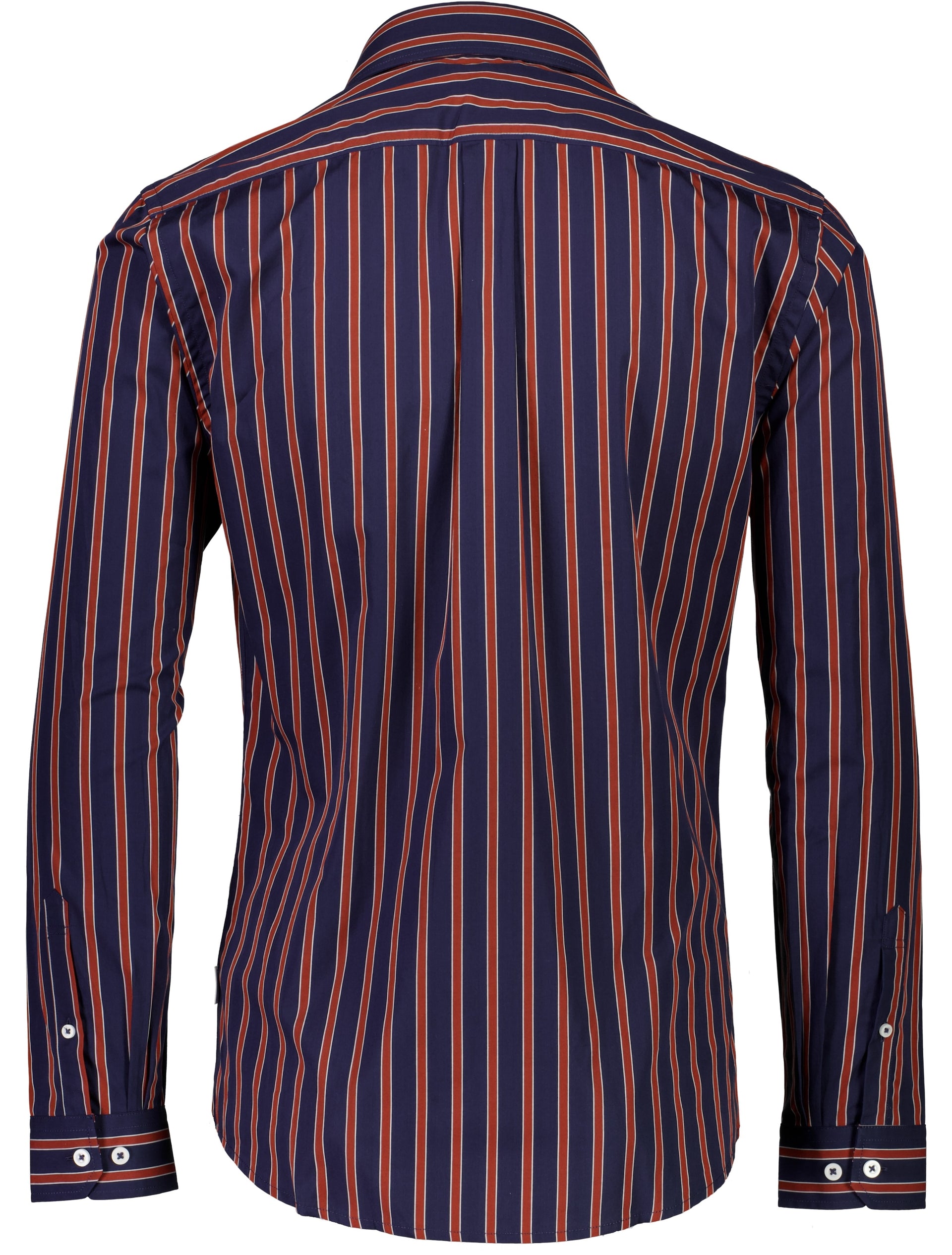 Lindbergh Navy Blue Striped Slim Fit Shirt