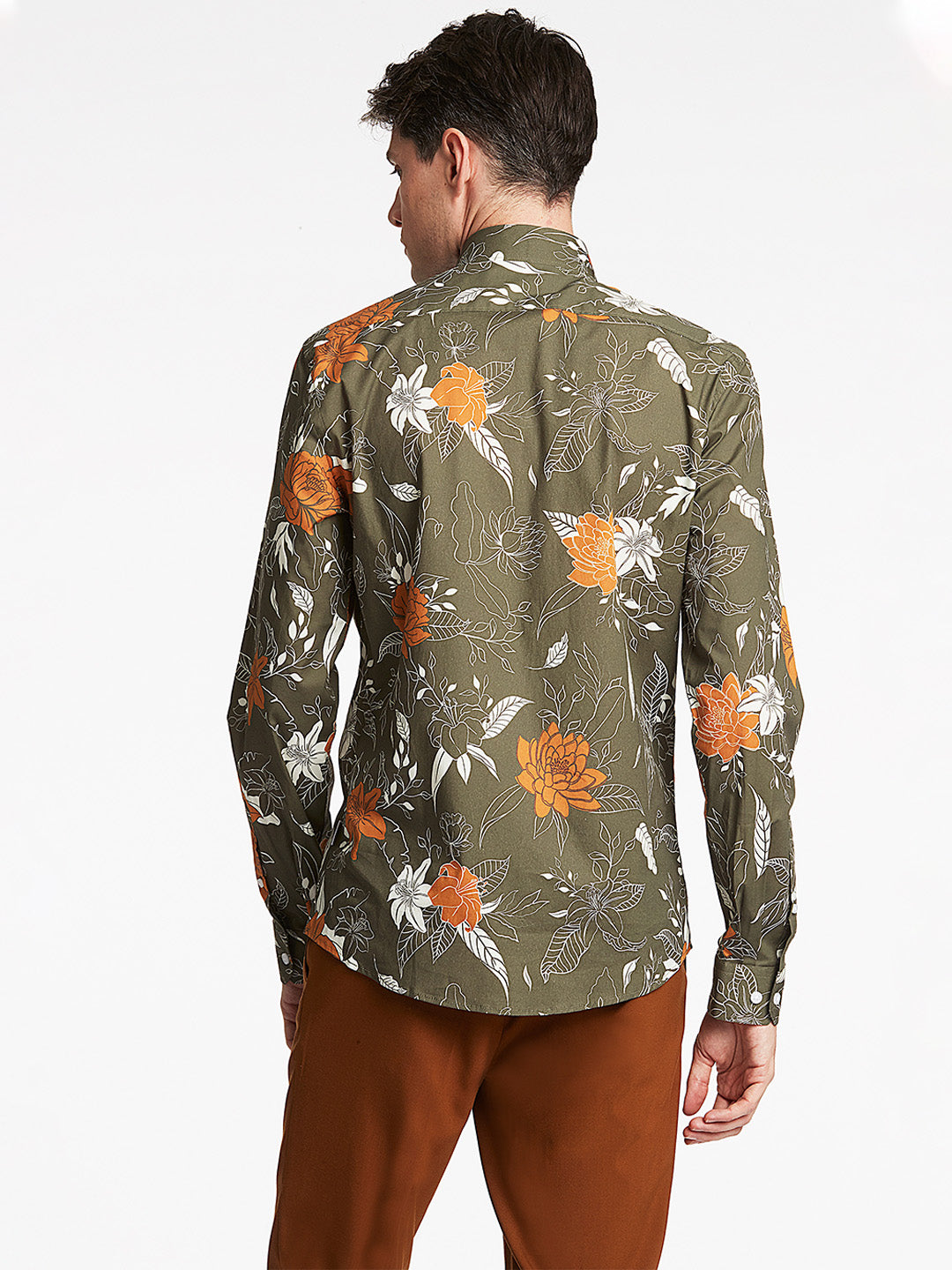 Lindbergh Green Floral Print Slim Fit Shirt