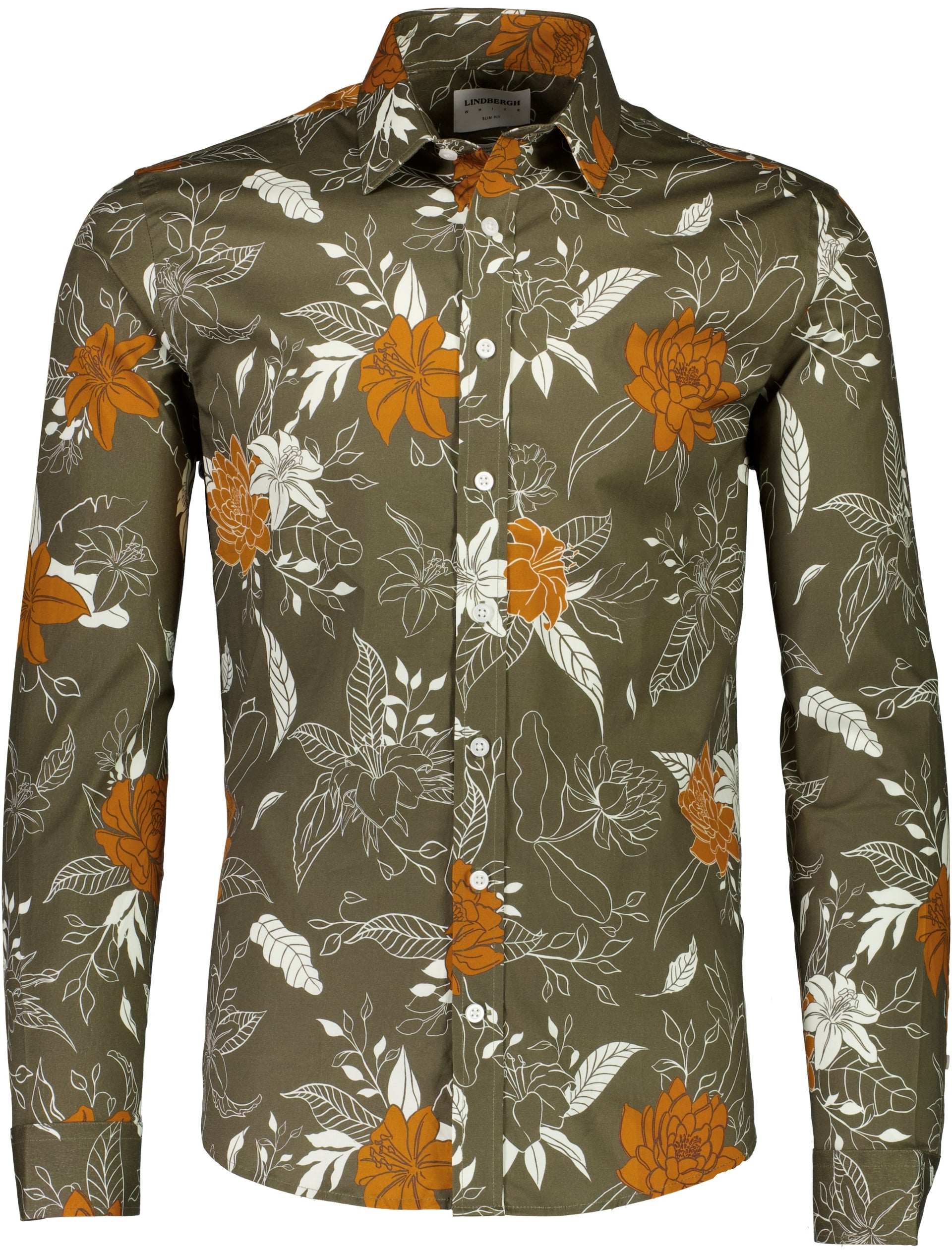Lindbergh Green Floral Print Slim Fit Shirt