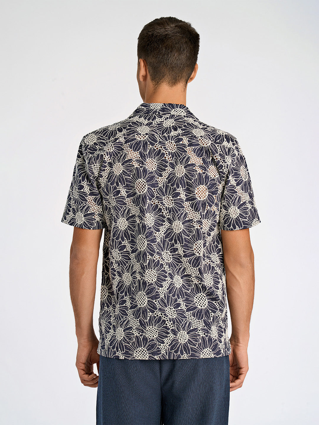 Lindbergh Men Blue Relaxed Fit Printed Shirt Collar Shirt