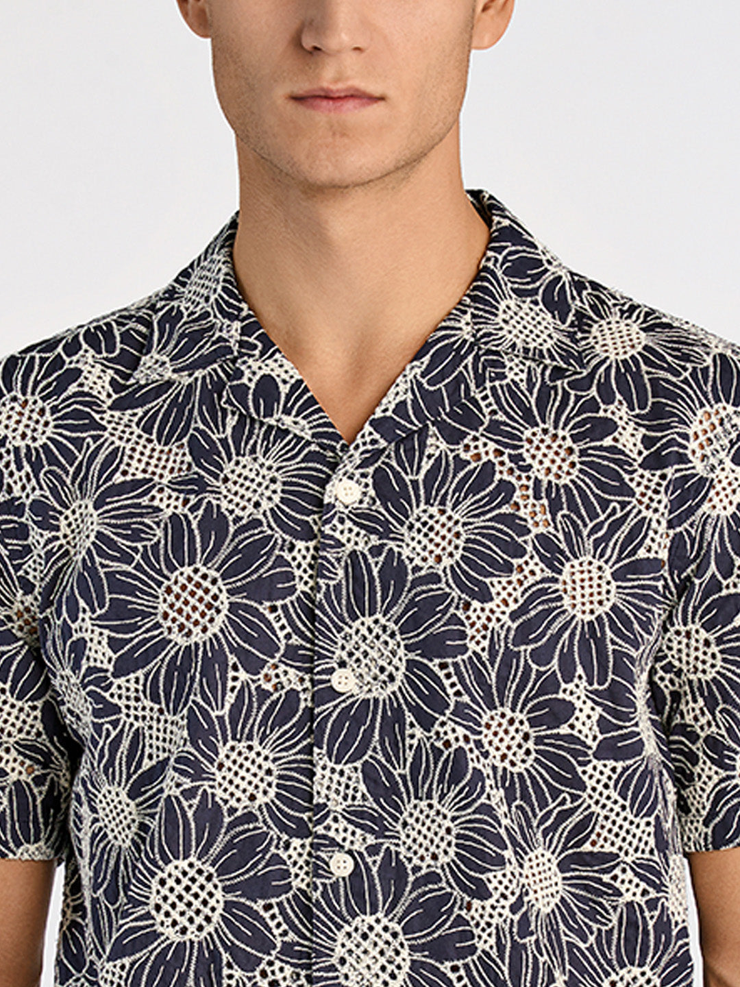 Lindbergh Men Blue Relaxed Fit Printed Shirt Collar Shirt