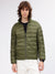 Lindbergh Men Green Solid Stand Collar Full Sleeves Jacket