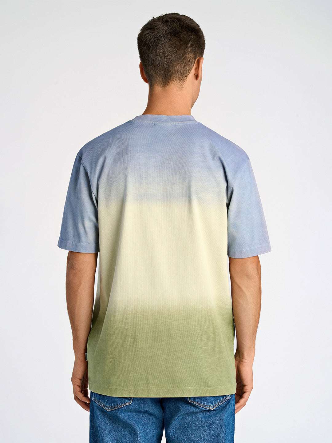 Lindbergh Men Purple Oversize Fit Color Block Round Neck Tshirt