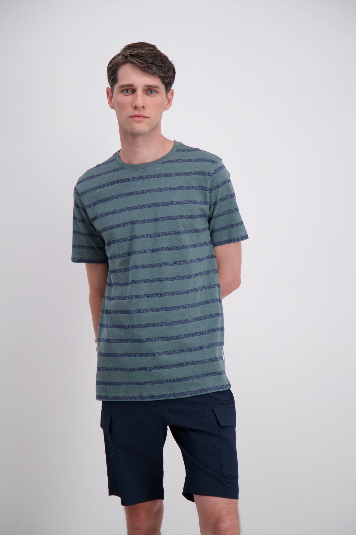 Lindbergh Men Striped Round Neck Tshirt