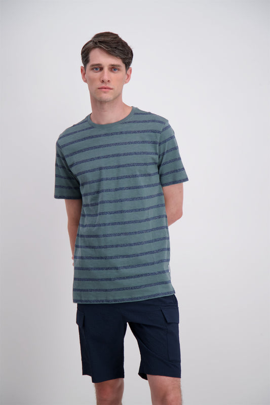 Lindbergh Men Striped Round Neck Tshirt
