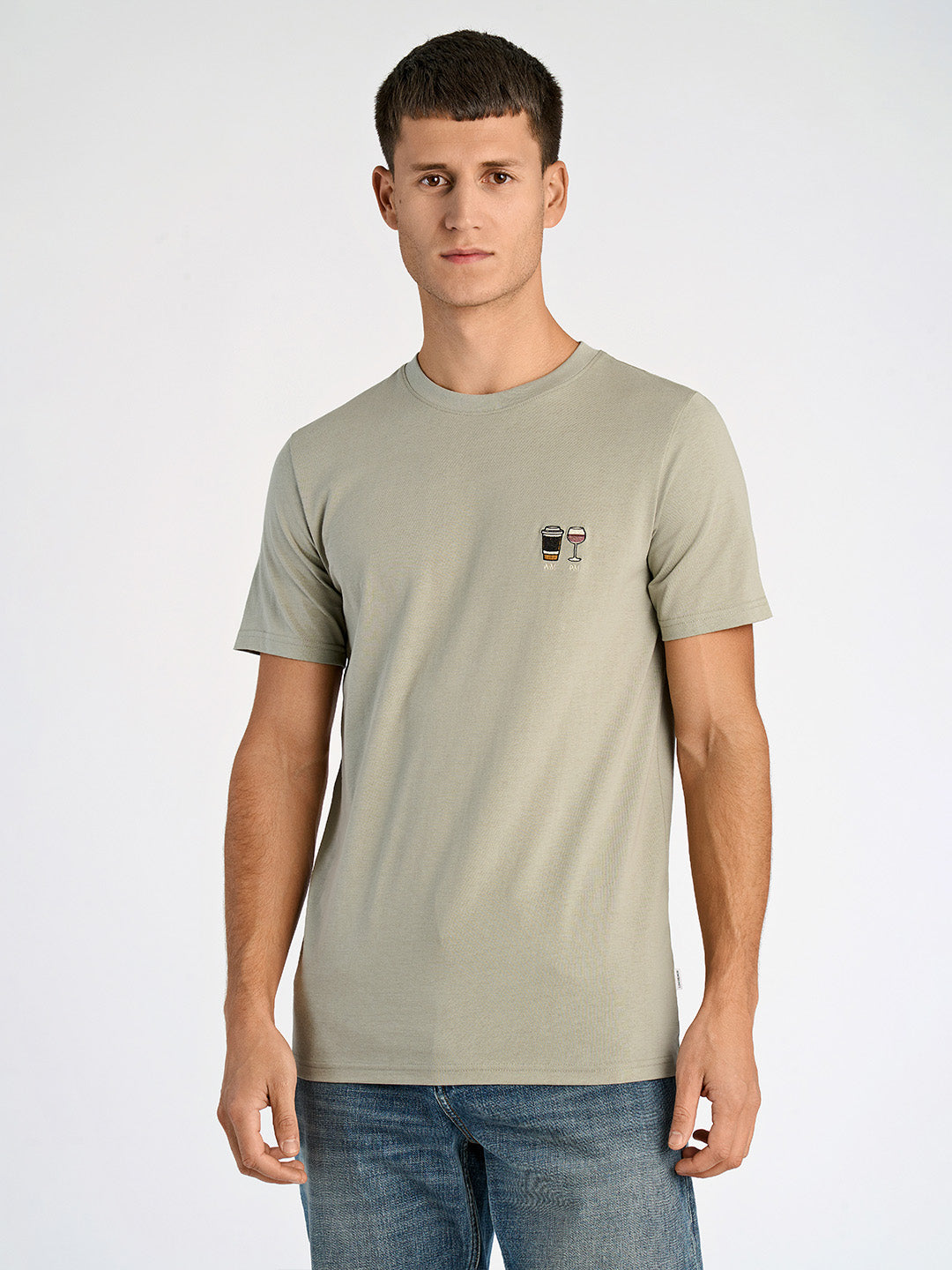 Lindbergh Men Green Relaxed Fit Solid Round Neck Tshirt