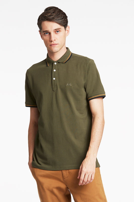 Lindbergh Green Slim Fit Polo T-Shirt