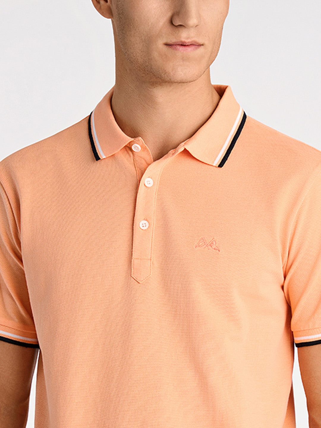 Lindbergh Men Orange Relaxed Fit Solid Polo Tshirt
