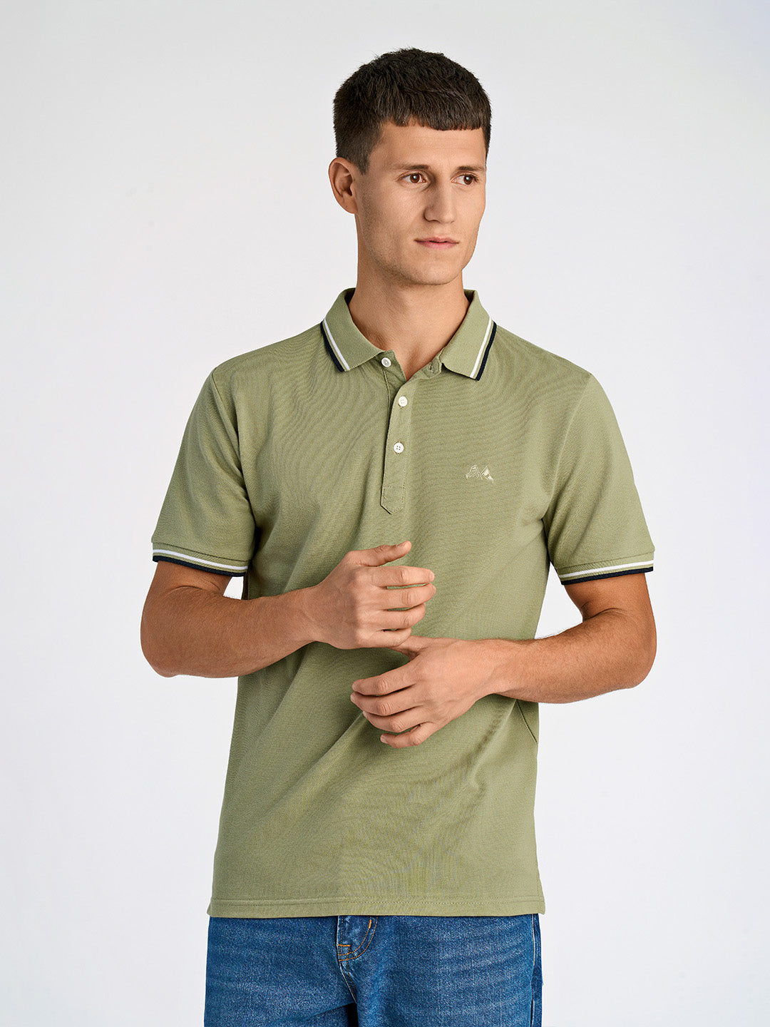 Lindbergh Men Green Relaxed Fit Solid Polo Tshirt