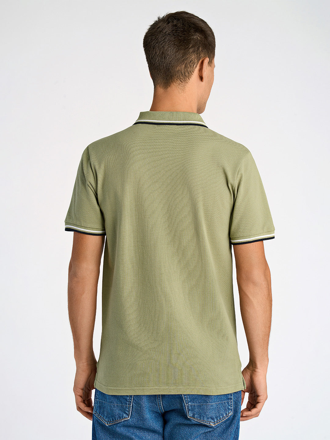Lindbergh Men Green Relaxed Fit Solid Polo Tshirt
