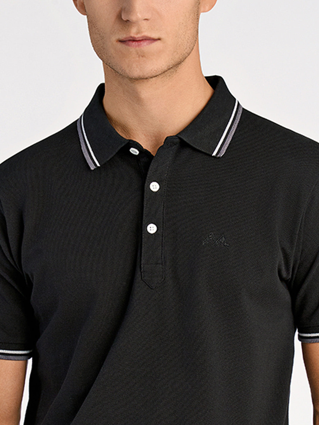 Lindbergh Men Black Relaxed Fit Solid Polo Tshirt